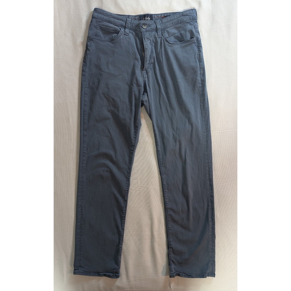 34 Heritage Charisma Mens Pants 34x32 Steel Blue Tencel Blend Stretch Straight